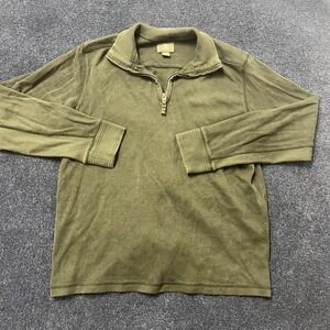 Timberland Pullover Mens Large Green Quarter Zip Long Sleeve Regular Fit